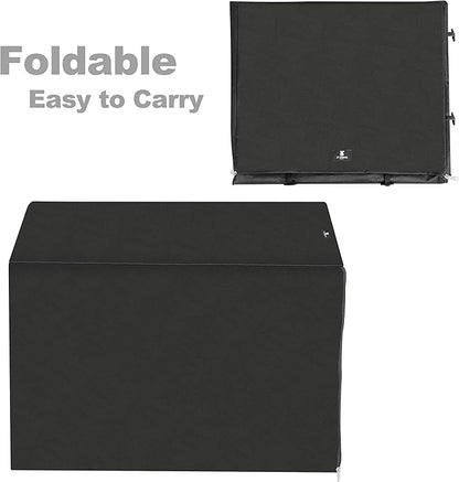 X-ZONE PET Double Door Dog Crate Cover - Polyester Pet Kennel Cover (Fits 24 30 36 42 48 inches Wire Crate) (48 Inch, Black)