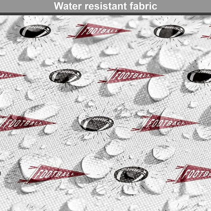 Lunarable Football Dog Crate Cover, Sportss Pennants Balls with Retro Burst Effect Graphic Game, Easy to Use Pet Kennel Cover for Medium Large Dogs, 36 Inch, Maroon Black White