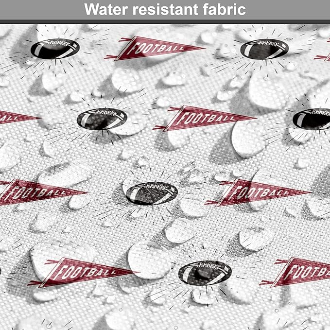 Lunarable Football Dog Crate Cover, Sportss Pennants Balls with Retro Burst Effect Graphic Game, Easy to Use Pet Kennel Cover for Medium Large Dogs, 48 Inch, Maroon Black White