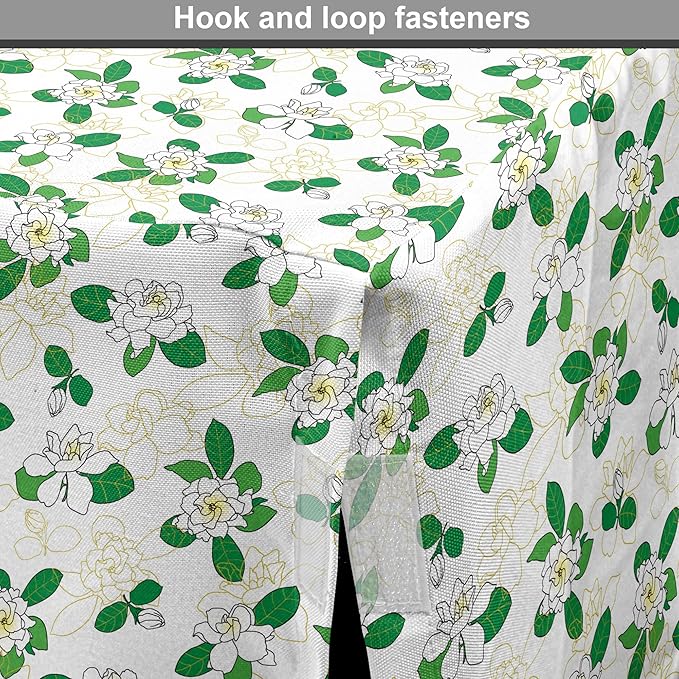 Lunarable Jasmine Dog Crate Cover, Gardenia Simplistic Romantic Flowers Continuous Pattern, Easy to Use Pet Kennel Cover for Medium Large Dogs, 42 Inch, Fern Green Pastel Yellow