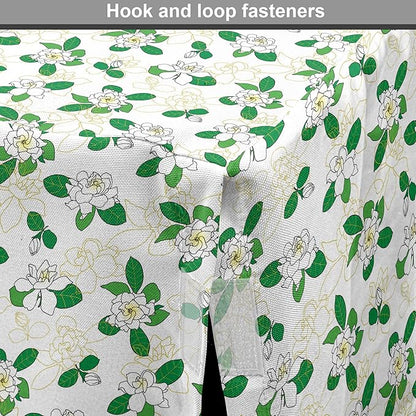 Lunarable Jasmine Dog Crate Cover, Gardenia Simplistic Romantic Flowers Continuous Pattern, Easy to Use Pet Kennel Cover for Medium Large Dogs, 36 Inch, Fern Green Pastel Yellow