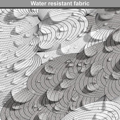 Lunarable Abstract Dog Crate Cover, Seigaiha Inspired Lines Curvy Elements Illustration in Greyscale Tones Print, Easy to Use Pet Kennel Cover for Cats & Medium Dogs, 24 Inch, Pale Taupe Grey