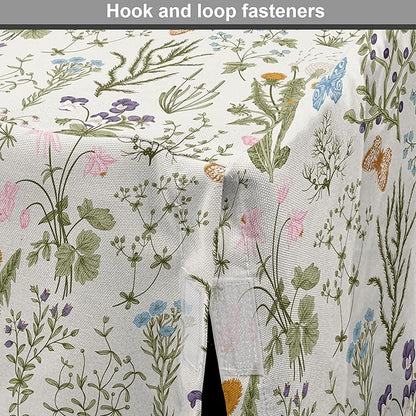 Ambesonne Floral Dog Crate Cover, Vintage Garden Plants Herbs Flowers Botanical Classic Design Art, Easy to Use Pet Kennel Cover for Small Dogs Puppies Kittens, 22 Inch, Pink Blue