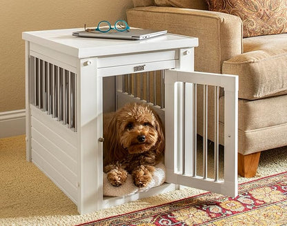 New Age Pet ecoFLEX Pet Crate/End Table, Small, Antique White