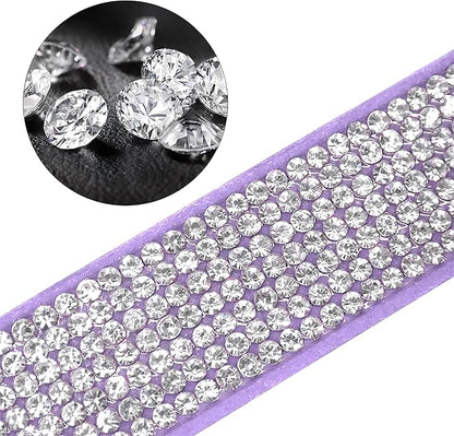 Yellow Medium Dog Collar for Girl,Diamond Dog Collar with Bow tie, Female Cat Collars Rhinestone Crystal Jeweled Bling Sparkling Glitter for Small Medium Large Dogs,M