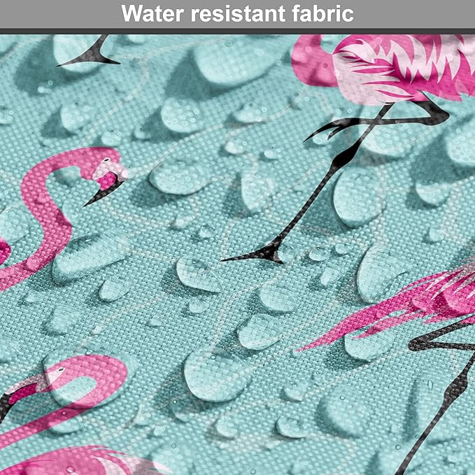 Lunarable Turquoise Dog Crate Cover, Repetitive Pink Flamingos on Wavy Water Background Vivid Colors Graphic, Easy to Use Pet Kennel Cover for Cats & Medium Dogs, 30 Inch, Pink Seafoam