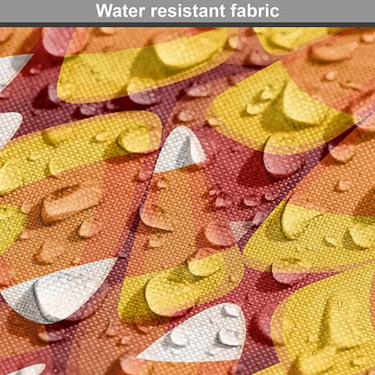 Lunarable Candy Corn Dog Crate Cover, Cartoon Style Pattern of Repetitive Nested Sweets Clutter, Easy to Use Pet Kennel Cover for Cats & Medium Dogs, 30 Inch, Marigold Vermilion