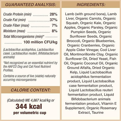 Primal Freeze Dried Dog Food Pronto, Lamb; Scoop & Serve, Complete & Balanced Meal; Also Use as Topper or Treat; Premium, Healthy, Grain Free, High Protein Raw Dog Food (16 oz, 2-Pack)