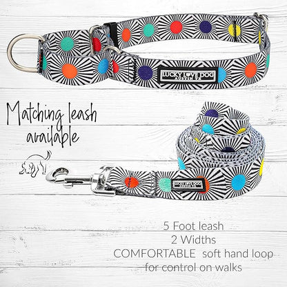 Lucky Love Dog, Adjustable Fun Style Martingale Collar for Dogs, Comfy & Bright Color, Premium No Slip Dog Collar - (Medium, SOCO Mart)