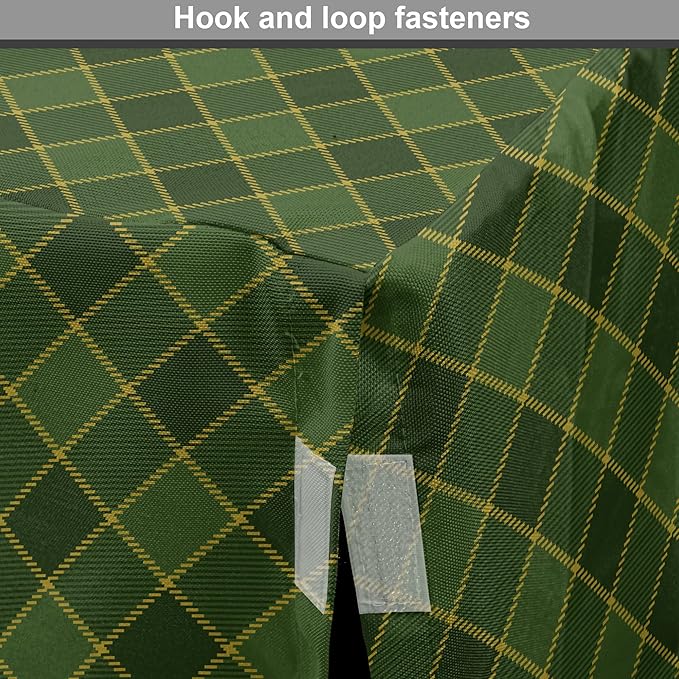 Lunarable Green Dog Crate Cover, Traditional Old Fashioned Argyle Pattern Retro Style Plaid, Easy to Use Pet Kennel Cover for Medium Large Dogs, 36 Inch, Forest Green Green