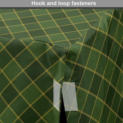 Lunarable Green Dog Crate Cover, Traditional Old Fashioned Argyle Pattern Retro Style Plaid, Easy to Use Pet Kennel Cover for Medium Large Dogs, 36 Inch, Forest Green Green