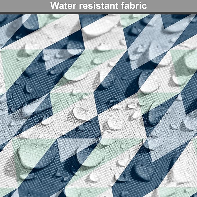 Lunarable Chevron Dog Crate Cover, Stripes Zigzags and Other Geometrical Shapes Pastel Colored Pattern, Easy to Use Pet Kennel Cover for Medium Large Dogs, 48 Inch, Mint Navy Blue Pale Blue