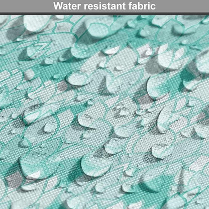 Lunarable Aquamarine Dog Crate Cover, Retro Design Continuous Pattern of Abstract Flowers, Easy to Use Pet Kennel Cover for Cats & Medium Dogs, 30 Inch, Turquoise Pale Seafoam