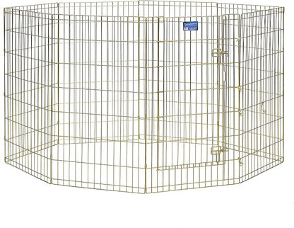MidWest Homes for Pets Dog Exercise Pen & Playpen, 24" W x 42" H, No Door, Gold Zinc