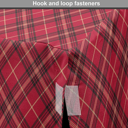 Lunarable Buffalo Plaid Dog Crate Cover, Rhombus Check Pattern with Warm Colored Pattern, Easy to Use Pet Kennel Cover for Medium Large Dogs, 36 Inch, Dark Coral Charcoal Grey