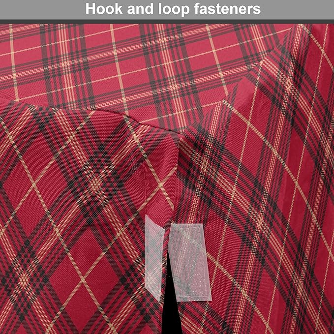 Lunarable Buffalo Plaid Dog Crate Cover, Rhombus Check Pattern with Warm Colored Pattern, Easy to Use Pet Kennel Cover for Medium Large Dogs, 42 Inch, Dark Coral Charcoal Grey