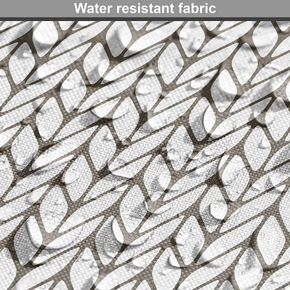 Lunarable Taupe and White Dog Crate Cover, Traditional Nordic Design with Geometric Motifs in Vertical Order, Easy to Use Pet Kennel Cover for Cats & Medium Dogs, 30 Inch, White Taupe