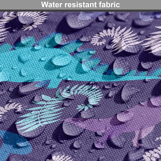 Lunarable Jurassic Dog Crate Cover, Abstract Cartoon Dinosaur Pattern Ferns Caricature Style Creatures Prehistoric, Easy to Use Pet Kennel Cover for Small Dogs Puppies Kittens, 22 Inch, Blue Purple