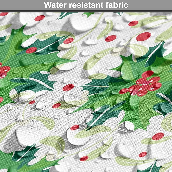 Lunarable Berries Dog Crate Cover, Holiday Themed Illustration of Berries Seasonal Christmas Ornaments, Easy to Use Pet Kennel Cover for Medium Large Dogs, 48 Inch, Pink Green