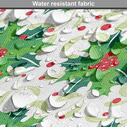 Lunarable Berries Dog Crate Cover, Holiday Themed Illustration of Berries Seasonal Christmas Ornaments, Easy to Use Pet Kennel Cover for Medium Large Dogs, 48 Inch, Pink Green