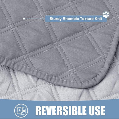 Smiry Waterproof Dog Blanket, Reversible Dog Bed Cover Pet Blanket, Soft Couch Cover for Dogs Washable, Bed Couch Sofa Furniture Protector for Puppy Cat Kids (52"x82", Grey/Light Grey)