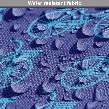 Lunarable Contemporary Blue Dog Crate Cover, Repetitive Pattern with Silhouette Style Bicycles, Easy to Use Pet Kennel Cover for Cats & Medium Dogs, 30 Inch, Dark Violet Sky Blue