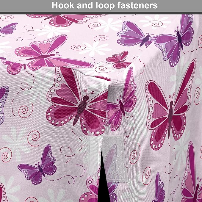 Ambesonne Purple Dog Crate Cover, Abstract Butterflies on Floral Background Feminine Romance Illustration, Easy to Use Pet Kennel Cover for Medium Large Dogs, 36 Inch, Maroon Purple Pale Pink