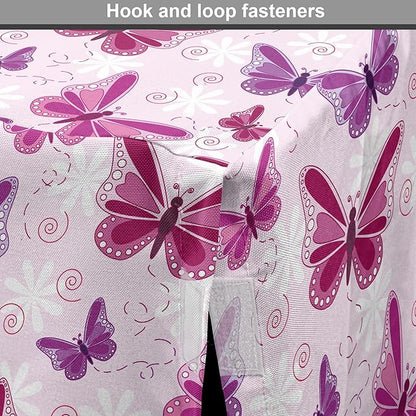 Ambesonne Purple Dog Crate Cover, Abstract Butterflies on Floral Background Feminine Romance Illustration, Easy to Use Pet Kennel Cover for Medium Large Dogs, 36 Inch, Maroon Purple Pale Pink