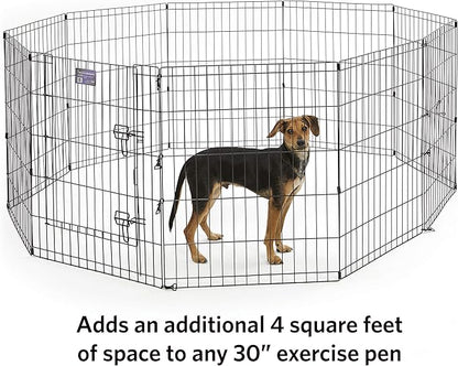 MidWest Homes for Pets Universal Pet Playpen 2-Panel Extension Kit | Fits Metal 30-Inch Dog Pens | Kit Measures, 24x30 Inch (Pack of 2)