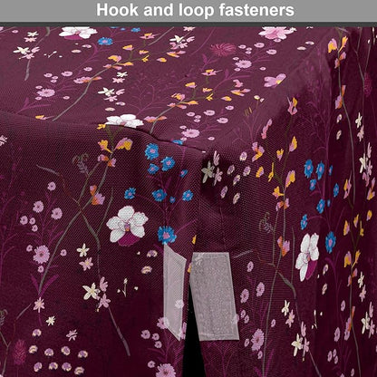 Lunarable Maroon Dog Crate Cover, Pattern of Wildflowers Scene Botanical Spring Time Elements Colorful Blooms, Easy to Use Pet Kennel Cover for Medium Large Dogs, 36 Inch, Maroon Multicolor