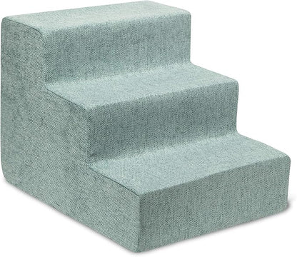 Best Pet Supplies Dog Stairs for Small Dogs & Cats, Foam Pet Steps Portable Ramp for Couch Sofa and High Bed Non-Slip Balanced Indoor Step Support, Paw Safe No Assembly - Pale Teal, 3-Step