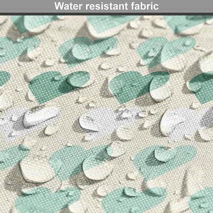 Lunarable Aquamarine Dog Crate Cover, Romantic Pattern with Heart Shapes in Rows, Easy to Use Pet Kennel Cover for Cats & Medium Dogs, 24 Inch, Champagne Laurel Green