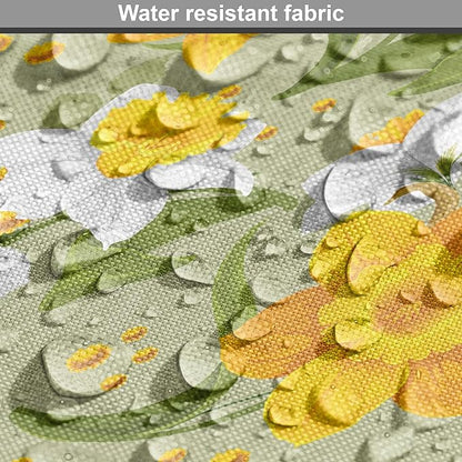 Lunarable Daffodil Dog Crate Cover, Vintage Inspirations Floral Arrangement Pattern Romantic Bouquet Nature, Easy to Use Pet Kennel Cover for Medium Large Dogs, 48 Inch, Green Marigold White