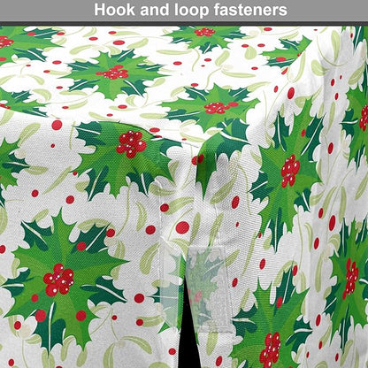 Lunarable Berries Dog Crate Cover, Holiday Themed Illustration of Berries Seasonal Christmas Ornaments, Easy to Use Pet Kennel Cover for Medium Large Dogs, 48 Inch, Pink Green