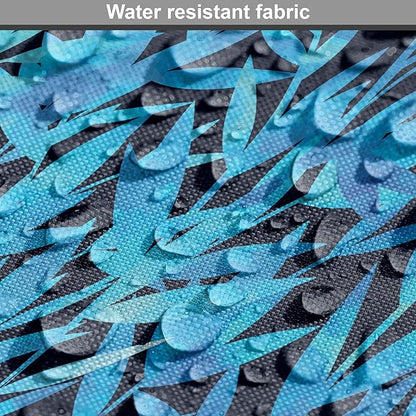 Lunarable Leaf Print Dog Crate Cover, Watercolor Hawaiian Inspired Nature Exotic Silhouettes on Dark Back, Easy to Use Pet Kennel Cover for Medium Large Dogs, 22 Inch, Violet Blue Turquoise