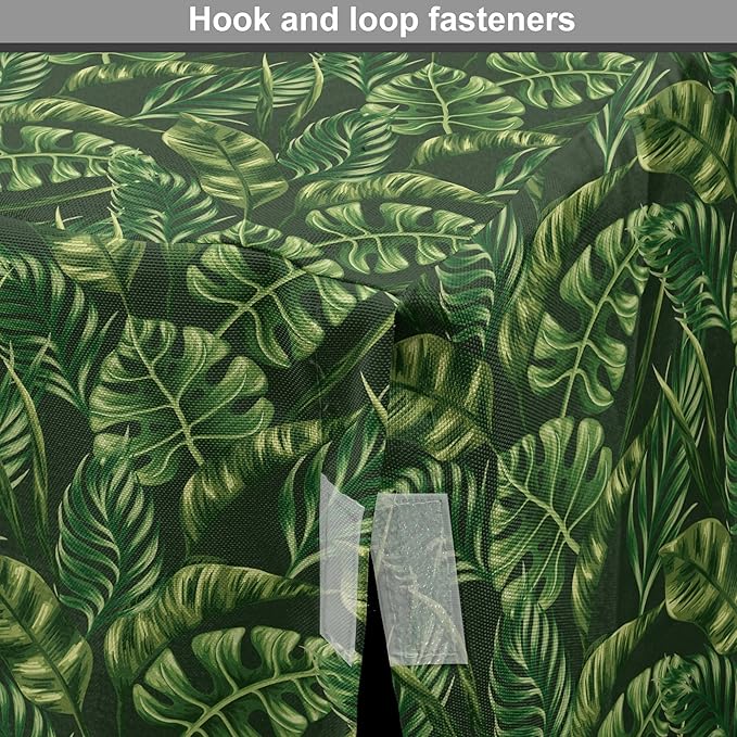 Lunarable Hunter Green Dog Crate Cover, Tropical Palm Leaves Exotic Plants Hawaiian Trees Jungle Natural Design, Easy to Use Pet Kennel Cover for Medium Large Dogs, 42 Inch, Fern Green