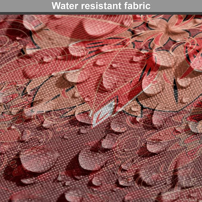 Lunarable Burgundy Dog Crate Cover, Flourishing Nature Garden Inspired Flowers Pattern Psychedelic Look, Easy to Use Pet Kennel Cover for Cats & Medium Dogs, 24 Inch, Burgundy Coral Tan