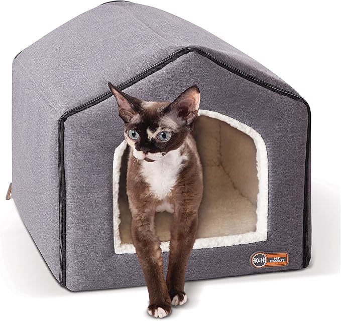 K&H Pet Products Indoor Pet House Gray/Natural 16 X 15 X 14 Inches
