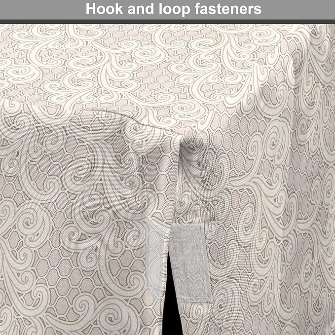 Lunarable Cream Dog Crate Cover, Old Lace Design with Soothing Color Scheme Vintage Style Classical Inspired Image, Easy to Use Pet Kennel Cover for Medium Large Dogs, 48 Inch, Cream Tan