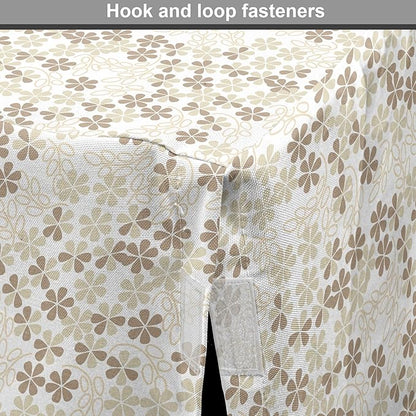 Ambesonne Flower Dog Crate Cover, Flowers Bouquet Blossoms Ornamental Simplistic Monochromic Summer Art, Easy to Use Pet Kennel Cover for Medium Large Dogs, 42 Inch, Beige Umber
