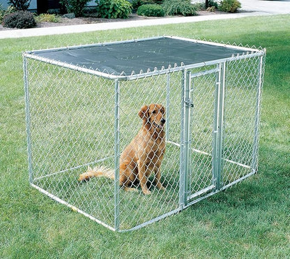 MidWest Homes for Pets Chain Link Portable Kennel with a Sunscreen, 6L x 4W x 4H Feet, K9 Kennel K9644