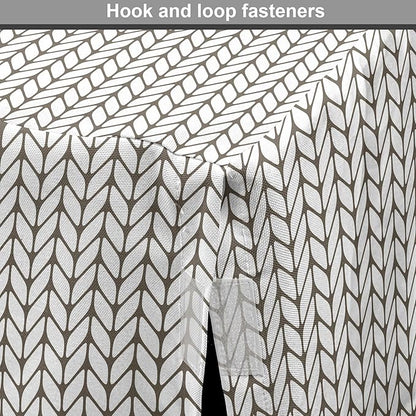 Lunarable Taupe and White Dog Crate Cover, Traditional Nordic Design with Geometric Motifs in Vertical Order, Easy to Use Pet Kennel Cover for Small Dogs Puppies Kittens, 22 Inch, White Taupe