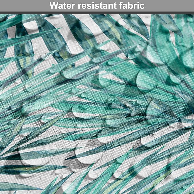 Lunarable Leaf Dog Crate Cover, Fresh Tropical Exotic Island Palm Tree Leaves in Jungle Abstract Watercolor, Easy to Use Pet Kennel Cover for Medium Large Dogs, 42 Inch, Pale Blue and Green