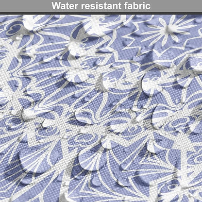 Lunarable Mandala Dog Crate Cover, Ceremonial Retro Minimal Far Eastern Pattern, Easy to Use Pet Kennel Cover for Small Dogs Puppies Kittens, 22 Inch, Lavender Blue and White