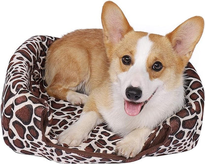 Spring Fever Hamster Guinea Pig Rabbit Dog Cat Chinchilla Hedgehog Bird Small Animal Pet Bed House Hideout Cage Accessorie E Leopard S (12.2 * 12.2 inch)