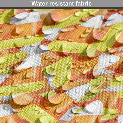 Lunarable Candy Corn Dog Crate Cover, Halloween Design of Cartoon Style Foods Scattered Randomly, Easy to Use Pet Kennel Cover for Cats & Medium Dogs, 30 Inch, Apricot Avocado Green