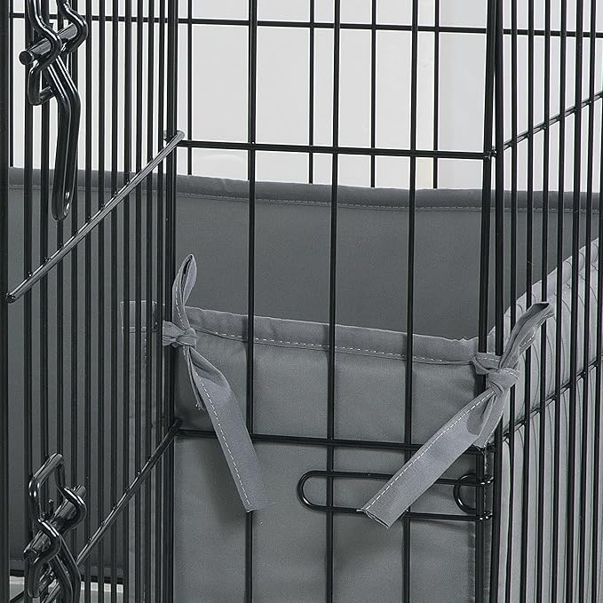 Hombys Dog Crate Bumper with Ties - Soft Crate Accessory (Do Not Include Cage) (Dark Grey, 36"x22")