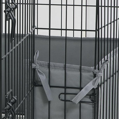 Hombys Dog Crate Bumper with Ties - Soft Crate Accessory (Do Not Include Cage) (Dark Grey, 42"x27")