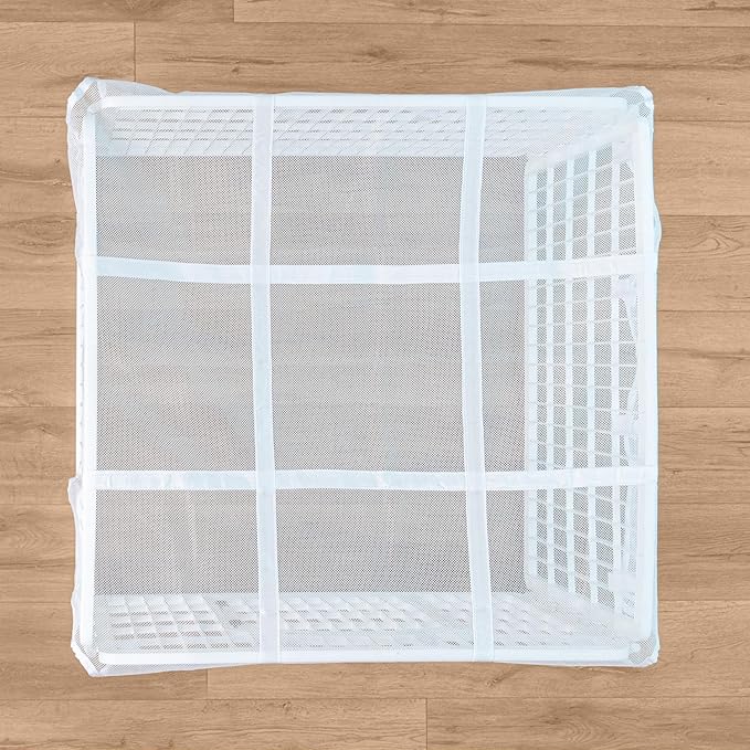 IRIS USA 24" Exercise 4-Panel Pet Playpen with Door + Mesh Top Cover for Dog Playpen, Dog Playpen, Puppy Playpen, for Small and Medium Dogs, Keep Pets Secure, Easy Assemble, Durable Material, White