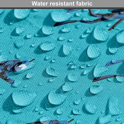 Lunarable Scuba Dog Crate Cover, Repeating Diving Man Nautical Pattern, Easy to Use Pet Kennel Cover for Medium Large Dogs, 42 Inch, Sea Blue Night Blue